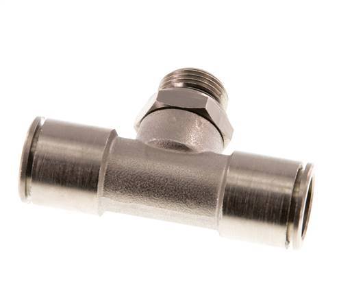 14mm x G3/8'' Inline Tee Push-in Fitting with Male Threads Brass NBR Rotatable