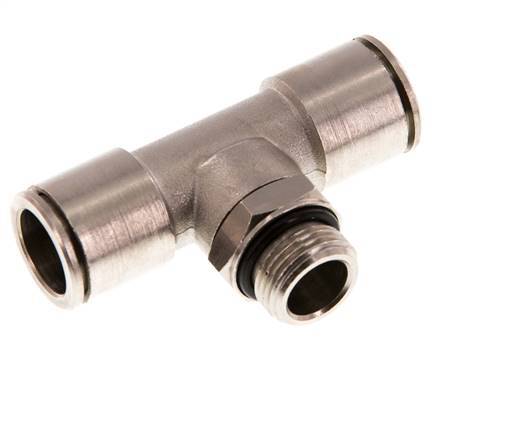 14mm x G3/8'' Inline Tee Push-in Fitting with Male Threads Brass NBR Rotatable