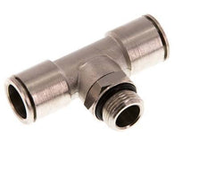 14mm x G3/8'' Inline Tee Push-in Fitting with Male Threads Brass NBR Rotatable