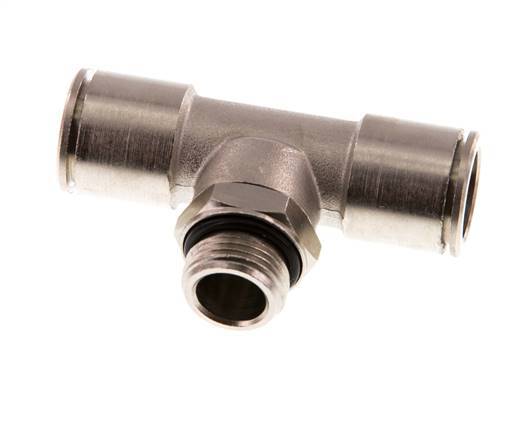14mm x G3/8'' Inline Tee Push-in Fitting with Male Threads Brass NBR Rotatable