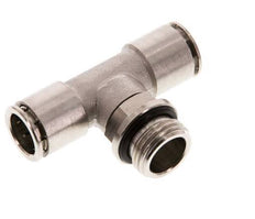 14mm x G1/2'' Inline Tee Push-in Fitting with Male Threads Brass NBR Rotatable