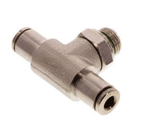 4mm x G1/8'' Inline Tee Push-in Fitting with Male Threads Brass FKM Rotatable
