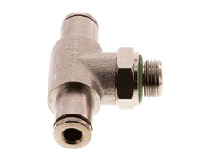 4mm x G1/8'' Inline Tee Push-in Fitting with Male Threads Brass FKM Rotatable