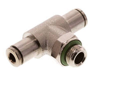 4mm x G1/8'' Inline Tee Push-in Fitting with Male Threads Brass FKM Rotatable