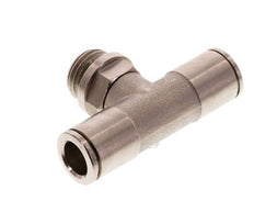 8mm x G1/4'' Inline Tee Push-in Fitting with Male Threads Brass FKM Rotatable