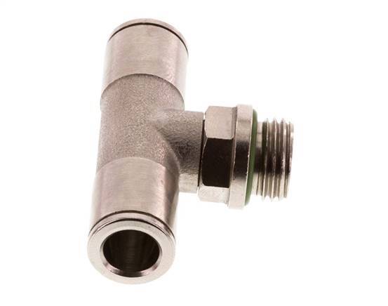 8mm x G1/4'' Inline Tee Push-in Fitting with Male Threads Brass FKM Rotatable