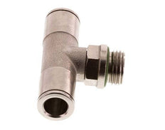 8mm x G1/4'' Inline Tee Push-in Fitting with Male Threads Brass FKM Rotatable