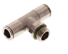 8mm x G1/4'' Inline Tee Push-in Fitting with Male Threads Brass FKM Rotatable