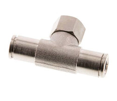 6mm x G1/8'' Inline Tee Push-in Fitting with Female Threads Brass NBR Rotatable