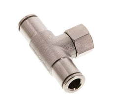 6mm x G1/8'' Inline Tee Push-in Fitting with Female Threads Brass NBR Rotatable