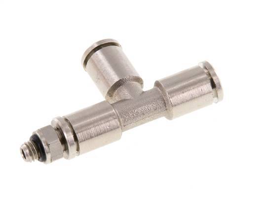 5mm x M 5 Right Angle Tee Push-in Fitting with Male Threads Brass NBR Rotatable