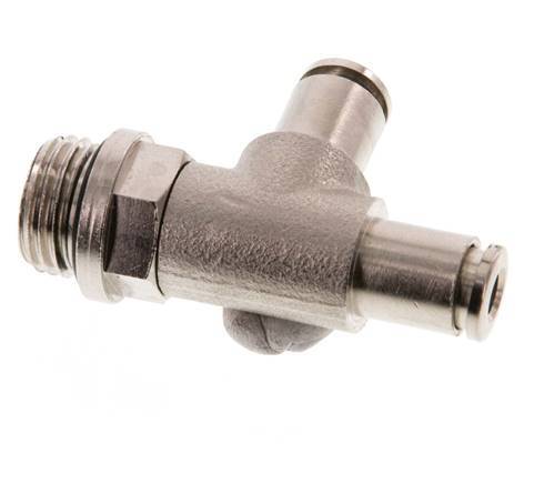 4mm x G1/4'' Right Angle Tee Push-in Fitting with Male Threads Brass NBR Rotatable