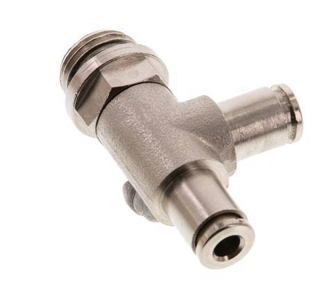 4mm x G1/4'' Right Angle Tee Push-in Fitting with Male Threads Brass NBR Rotatable