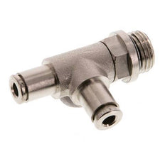 4mm x G1/4'' Right Angle Tee Push-in Fitting with Male Threads Brass NBR Rotatable