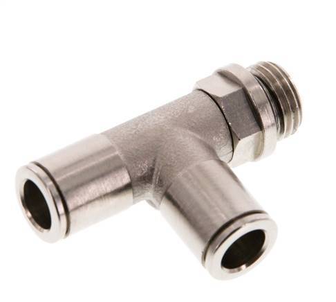 8mm x G1/4'' Right Angle Tee Push-in Fitting with Male Threads Brass NBR Rotatable