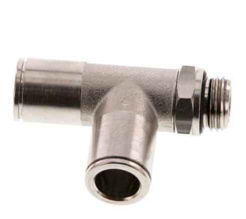 10mm x G1/4'' Right Angle Tee Push-in Fitting with Male Threads Brass NBR Rotatable