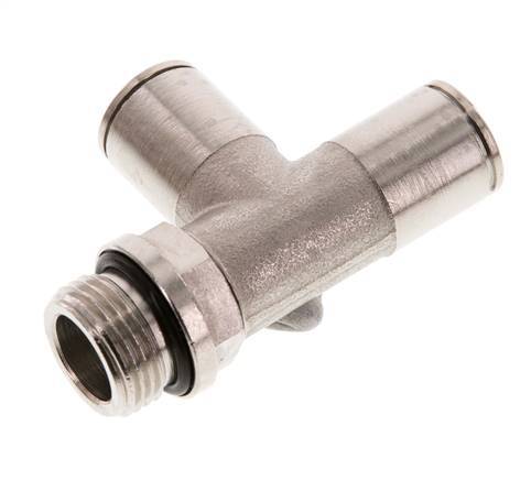 10mm x G3/8'' Right Angle Tee Push-in Fitting with Male Threads Brass NBR Rotatable