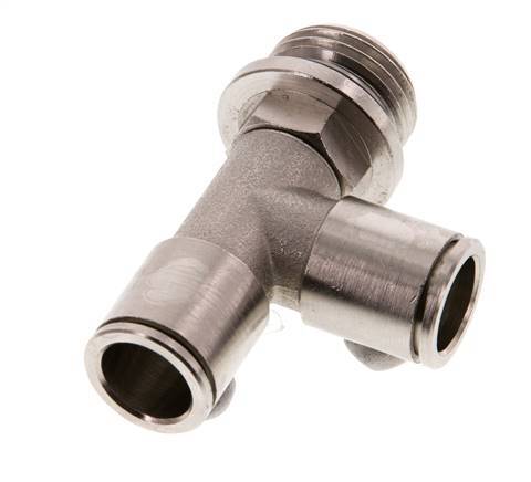 12mm x G1/2'' Right Angle Tee Push-in Fitting with Male Threads Brass NBR Rotatable
