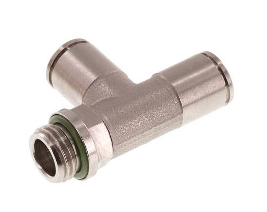 raccord enfichable en T à angle droit 8mm x G1/4'' avec filets mâles laiton FKM rotatif