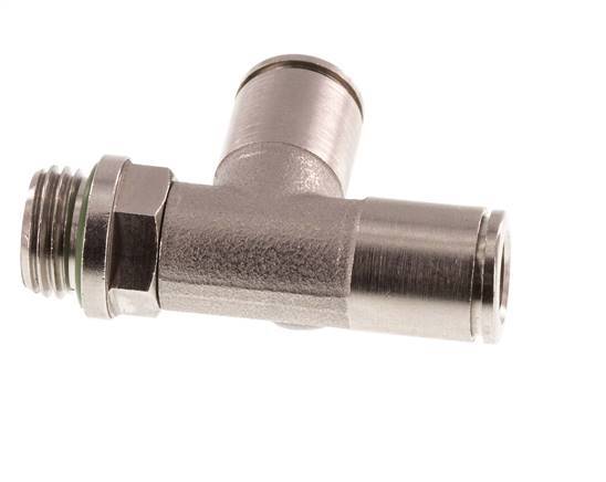 raccord enfichable en T à angle droit 8mm x G1/4'' avec filets mâles laiton FKM rotatif