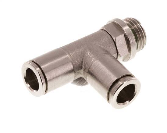 raccord enfichable en T à angle droit 8mm x G1/4'' avec filets mâles laiton FKM rotatif
