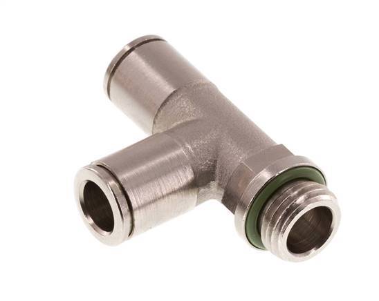 raccord enfichable en T à angle droit 8mm x G1/4'' avec filets mâles laiton FKM rotatif
