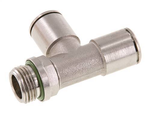 12mm x G3/8'' Right Angle Tee Push-in Fitting with Male Threads Brass FKM Rotatable