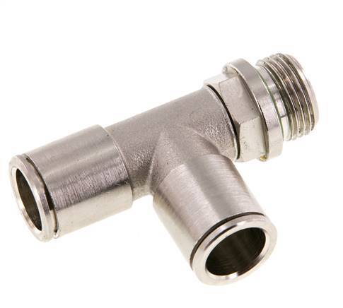 raccord enfichable en T à angle droit 12mm x G3/8'' avec filets mâles laiton FKM rotatif