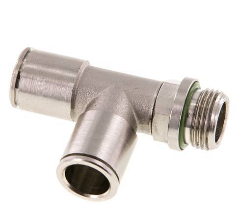 raccord enfichable en T à angle droit 12mm x G3/8'' avec filets mâles laiton FKM rotatif