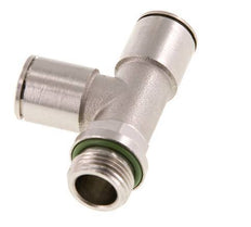 raccord enfichable en T à angle droit 12mm x G3/8'' avec filets mâles laiton FKM rotatif