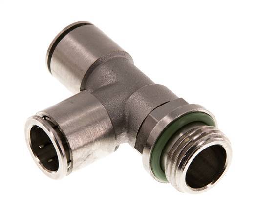 raccord enfichable en T à angle droit 14mm x G1/2'' avec filets mâles laiton FKM rotatif