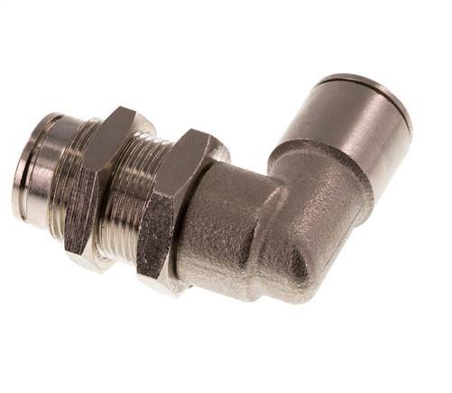 10mm 90deg Elbow Push-in Fitting Brass NBR Bulkhead