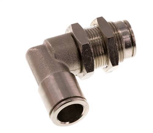 10mm 90deg Elbow Push-in Fitting Brass NBR Bulkhead