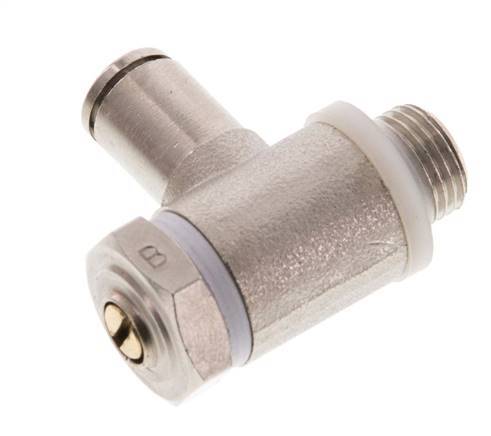 Flow Control Valve Meter-Out Elbow 4 mm - G1/8'' Brass Slotted Screw Banjo