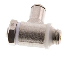 Flow Control Valve Meter-Out Elbow 4 mm - G1/8'' Brass Slotted Screw Banjo