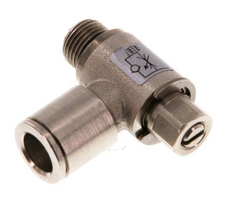 Vanne de régulation de débit Coude de sortie de compteur 8 mm - G1/8'' Vis fendue en laiton