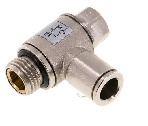 Coude de sortie de compteur pour vanne de régulation de débit 8 mm - G1/4'' Vis fendue en laiton