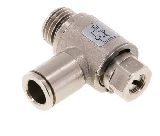 Coude de sortie de compteur pour vanne de régulation de débit 8 mm - G1/4'' Vis fendue en laiton
