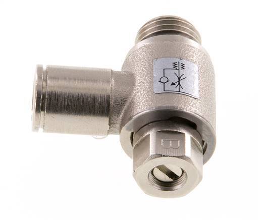 Coude de sortie de compteur pour vanne de régulation de débit 8 mm - G1/4'' Vis fendue en laiton