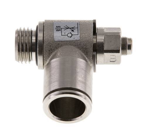 Coude de sortie de compteur pour vanne de régulation de débit 12 mm - G1/4'' Vis fendue en laiton