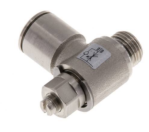 Coude de sortie de compteur pour vanne de régulation de débit 12 mm - G1/4'' Vis fendue en laiton