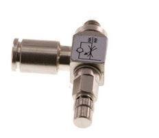 Vanne de régulation de débit Coude de sortie de compteur 4 mm - M5 Vis moletée en laiton