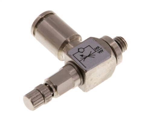 Vanne de régulation de débit Coude de sortie de compteur 4 mm - M5 Vis moletée en laiton