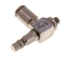 Vanne de régulation de débit Coude de sortie de compteur 4 mm - M5 Vis moletée en laiton