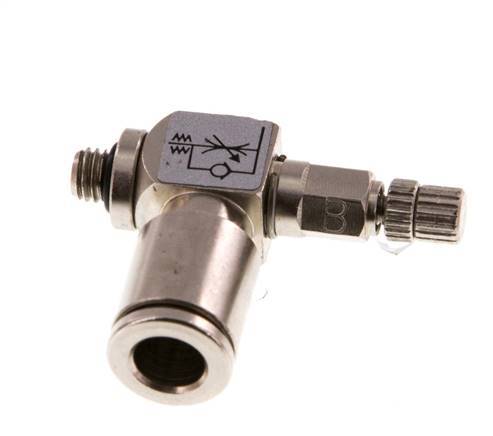 Vanne de régulation de débit Coude de sortie de compteur 6 mm - M5 Vis moletée en laiton