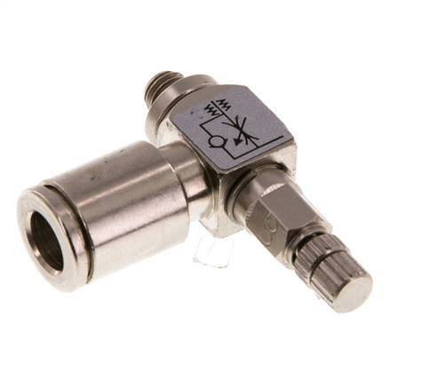Vanne de régulation de débit Coude de sortie de compteur 6 mm - M5 Vis moletée en laiton