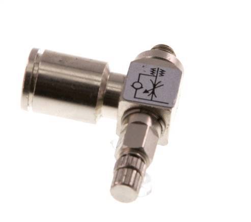 Vanne de régulation de débit Coude de sortie de compteur 6 mm - M5 Vis moletée en laiton