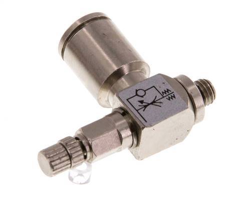 Vanne de régulation de débit Coude de sortie de compteur 6 mm - M5 Vis moletée en laiton