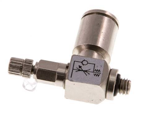 Vanne de régulation de débit Coude de sortie de compteur 6 mm - M5 Vis moletée en laiton