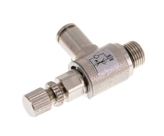 Vanne de régulation de débit Coude de sortie de compteur 4 mm - G1/8'' Vis moletée en laiton